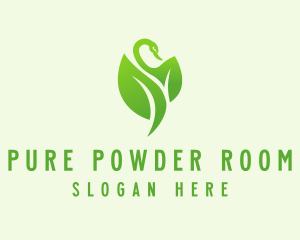 Green Eco Swan  logo design