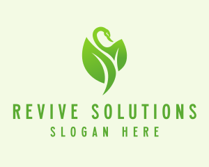 Green Eco Swan  logo design