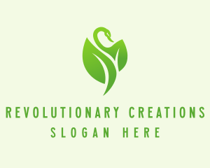 Green Eco Swan  logo design