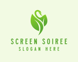 Green Eco Swan  logo design