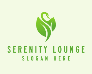 Green Eco Swan  logo design