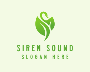 Green Eco Swan  logo design