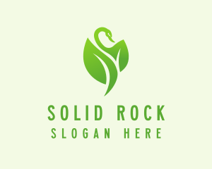 Green Eco Swan  logo design