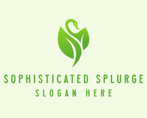 Green Eco Swan  logo design