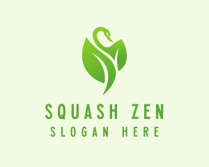 Green Eco Swan  logo design