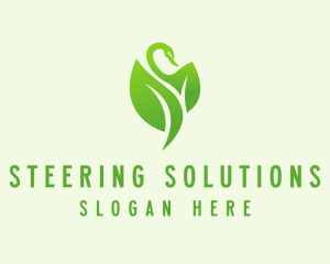 Green Eco Swan  logo design