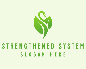 Green Eco Swan  logo design