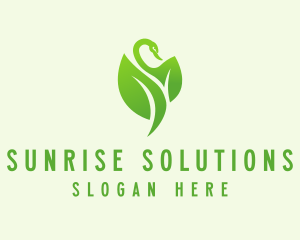 Green Eco Swan  logo design