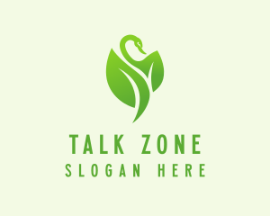 Green Eco Swan  logo design