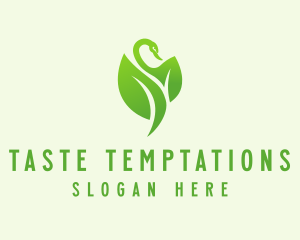 Green Eco Swan  logo design