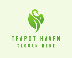 Green Eco Swan  logo design