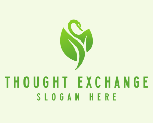 Green Eco Swan  logo design