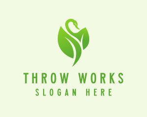 Green Eco Swan  logo design