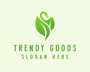 Green Eco Swan  logo design