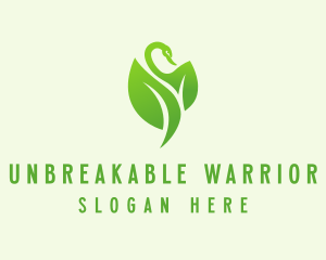 Green Eco Swan  logo design