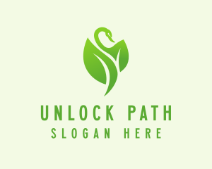 Green Eco Swan  logo design