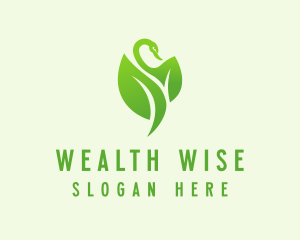 Green Eco Swan  logo design