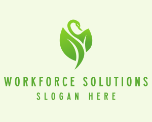 Green Eco Swan  logo design