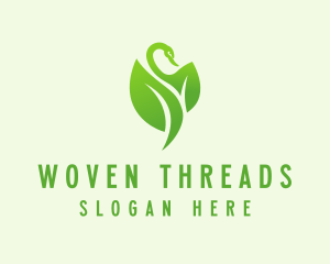 Green Eco Swan  logo design