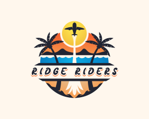 Plane Travel Beach logo design