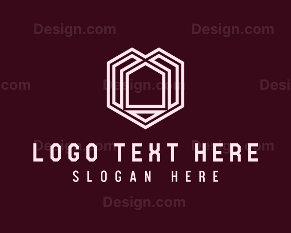 Heart Geometric House Logo