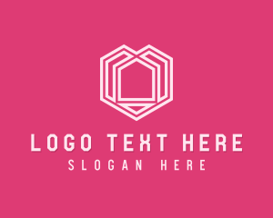 Pink Geometric House Logo