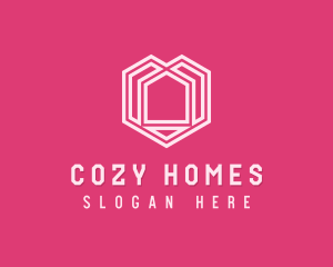 Pink Geometric House logo