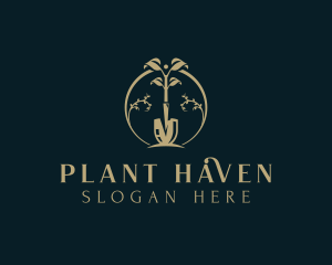 Garden Plant Shovel logo design