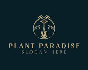 Garden Plant Shovel logo design