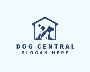 Blue Cat Dog House logo design