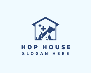 Blue Cat Dog House logo design