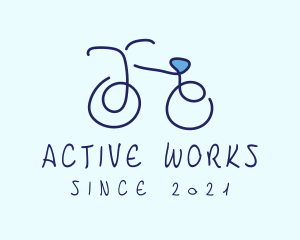 Blue Bicycle Bike  logo design