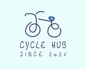 Blue Bicycle Bike  logo design