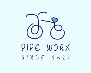 Blue Bicycle Bike  logo design