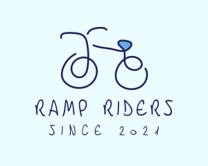 Blue Bicycle Bike  logo design