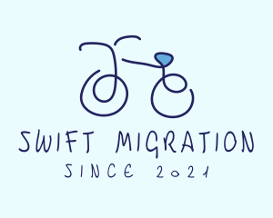 Blue Bicycle Bike  logo design