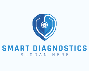 Stethoscope Health Shield logo design