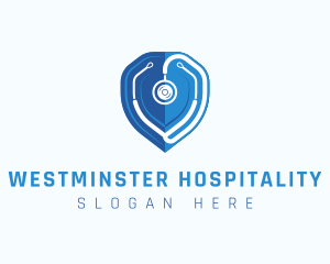 Stethoscope Health Shield logo design