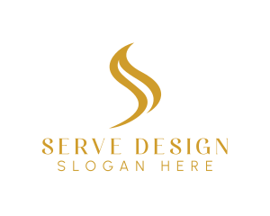 Golden Cursive Letter S  logo design