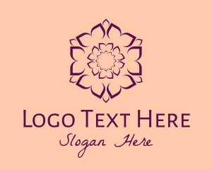 Purple Flower Hexagon logo