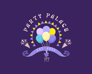 Party Balloon Banner logo design