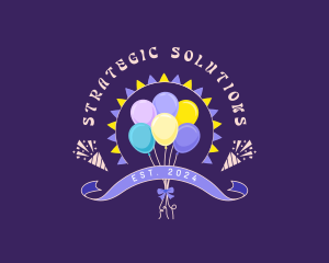 Party Balloon Banner logo design