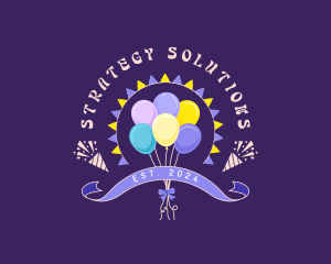 Party Balloon Banner logo design