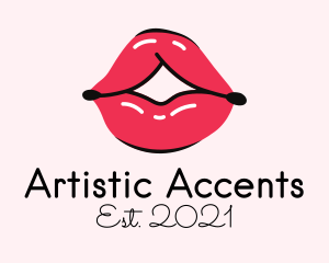 Pouty Lip Gloss  logo design