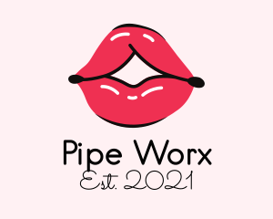 Pouty Lip Gloss  logo design