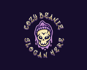 Skull Skeleton Beanie  logo design