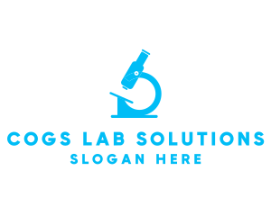 Blue Lab Microscope logo design