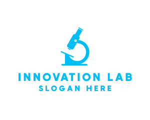 Blue Lab Microscope logo design