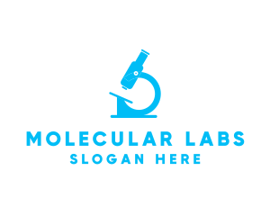 Blue Lab Microscope logo design