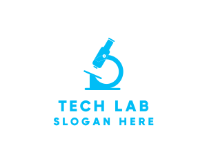 Blue Lab Microscope logo design